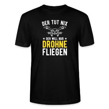 Der Tut Nix Der Will Nur Drohne Fliegen Drohnen - Stanley/Stella Unisex Bio-T-Shirt CRAFTER - Schwarz - Vorne - Alina (178cm) & Michal (187cm)