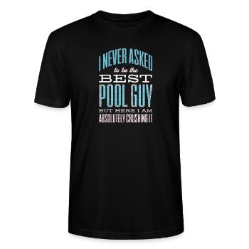 Pool Guy Cleaner Pool Service - Stanley/Stella CRAFTER Unisex Organic T-Shirt - black - Front - Alina (178cm) & Michal (187cm)