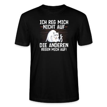 Je ne m’énerve pas, les autres m’énervent - T-shirt bio CRAFTER Stanley Stella Unisexe - noir - Devant - Alina (178cm) & Michal (187cm)