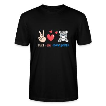 Schneeleopard - Stanley/Stella Unisex Bio-T-Shirt CRAFTER - Schwarz - Vorne - Alina (178cm) & Michal (187cm)