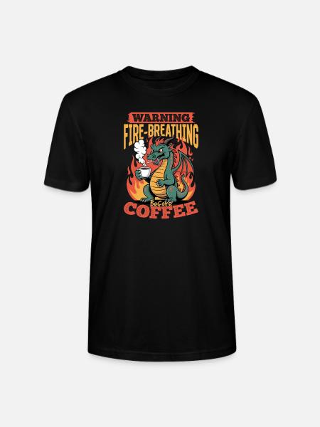 Dragon Coffee Mythical Creatures - Stanley/Stella CRAFTER Unisex Organic T-Shirt - black