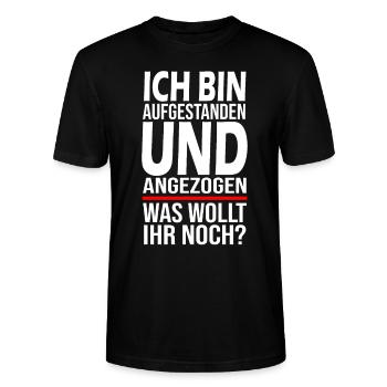 Lustige Sprüche Arbeit funny Sprüche Geschenkidee - Stanley/Stella Unisex Bio-T-Shirt CRAFTER - Schwarz - Vorne - Alina (178cm) & Michal (187cm)