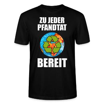 Zu Jeder Pfandtat Bereit Recycling Umweltschutz - Stanley/Stella Unisex Bio-T-Shirt CRAFTER - Schwarz - Vorne - Alina (178cm) & Michal (187cm)