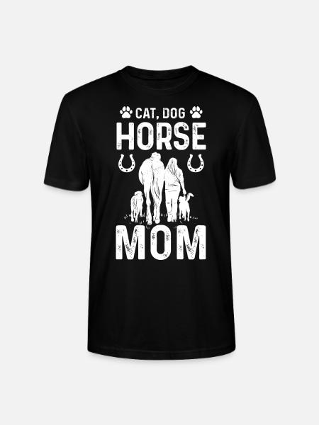 Chat Chien Cheval Maman - T-shirt bio CRAFTER Stanley Stella Unisexe - noir