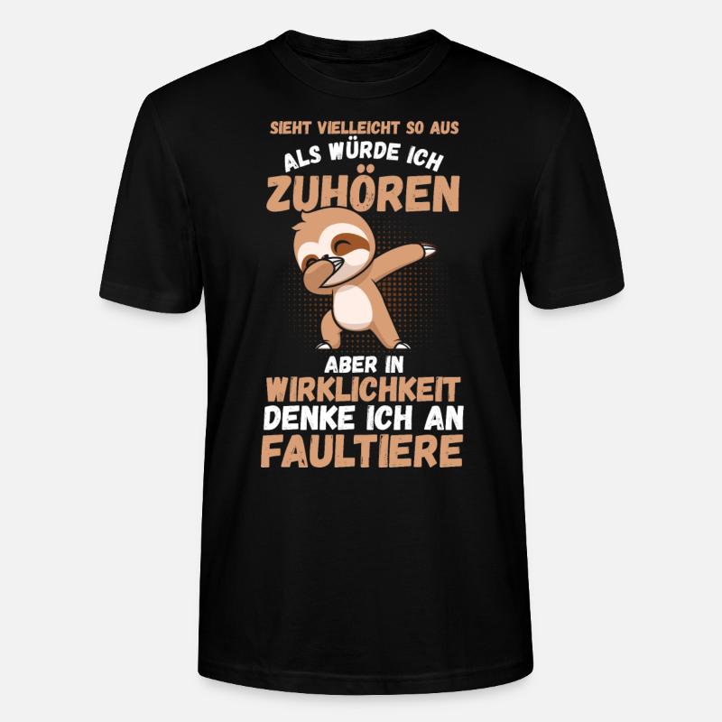 Faultier - Stanley/Stella Unisex Bio-T-Shirt CRAFTER - Schwarz