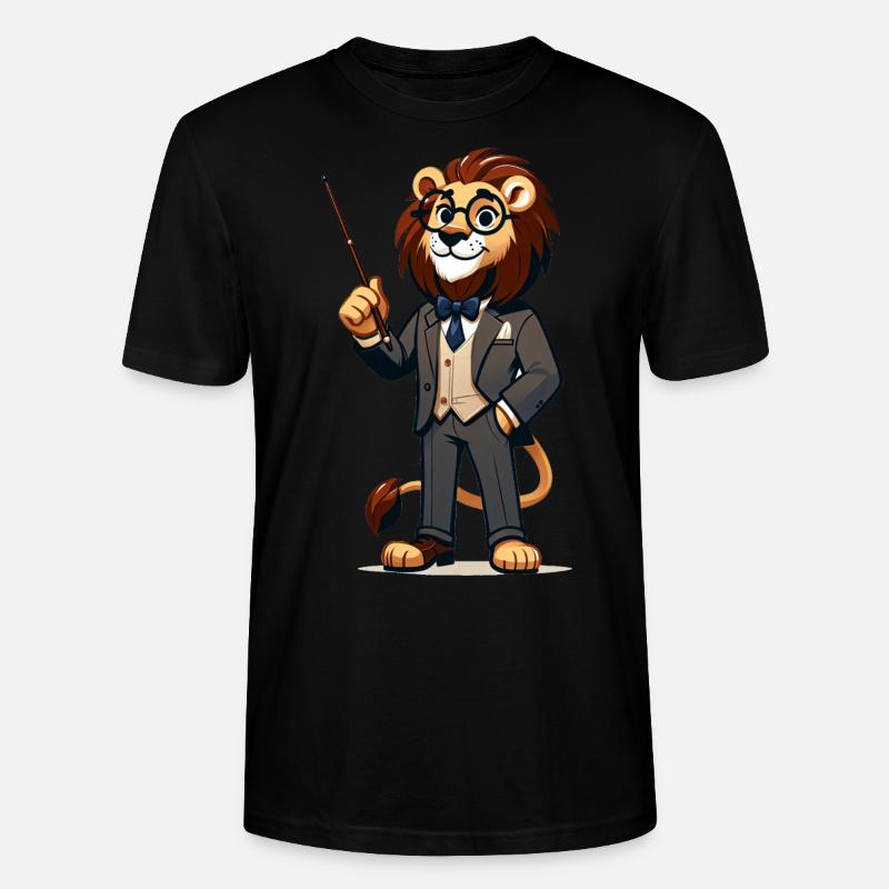 Professeur de lion mignon - T-shirt bio CRAFTER Stanley Stella Unisexe - noir