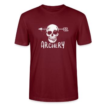 tir à l'arc - T-shirt bio CRAFTER Stanley Stella Unisexe - bordeaux - Devant - Alina (178cm) & Michal (187cm)