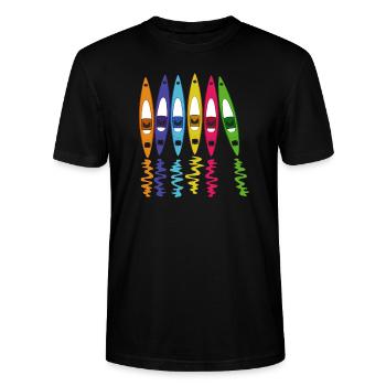 kajak kanu - Stanley/Stella Unisex Bio-T-Shirt CRAFTER - Schwarz - Vorne - Alina (178cm) & Michal (187cm)