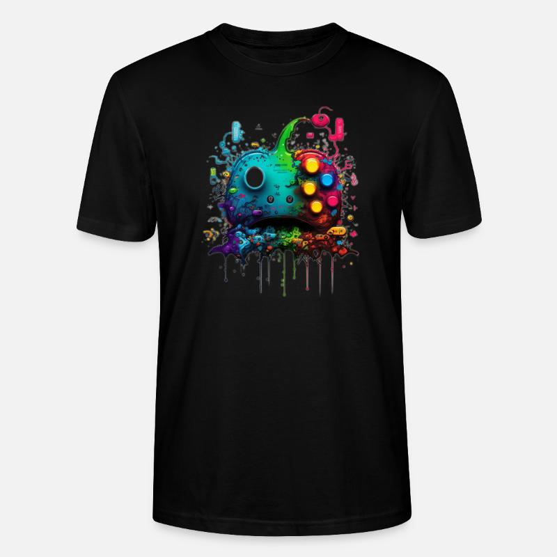 Neon Gaming Controller / Kontroller - Stanley/Stella Unisex Bio-T-Shirt CRAFTER - Schwarz