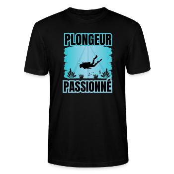 plongeur passionné - T-shirt bio CRAFTER Stanley Stella Unisexe - noir - Devant - Alina (178cm) & Michal (187cm)