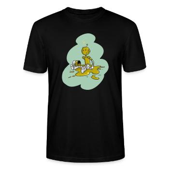 Tirobot Vert sur vert - T-shirt bio CRAFTER Stanley Stella Unisexe - noir - Devant - Alina (178cm) & Michal (187cm)