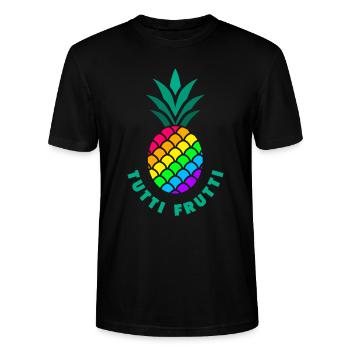Pride / LGBTQ / Ananas / Tutti Frutti - Stanley/Stella Unisex Bio-T-Shirt CRAFTER - Schwarz - Vorne - Alina (178cm) & Michal (187cm)