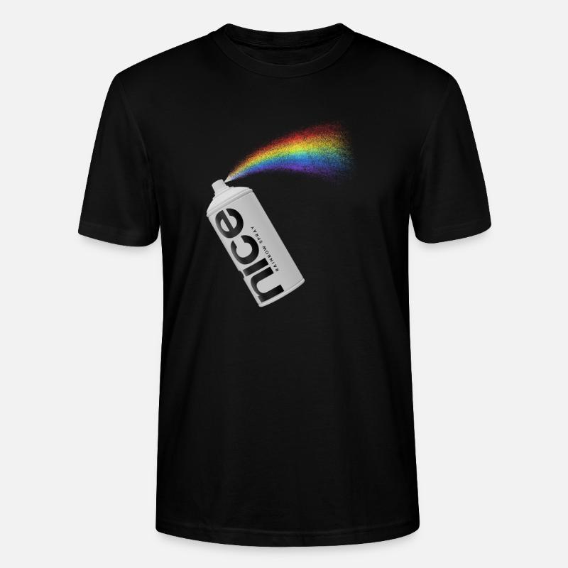 nice - Das spritzige Regenbogen Spray - Stanley/Stella Unisex Bio-T-Shirt CRAFTER - Schwarz