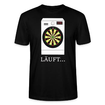 Darts Waschmaschine - Stanley/Stella Unisex Bio-T-Shirt CRAFTER - Schwarz - Vorne - Alina (178cm) & Michal (187cm)