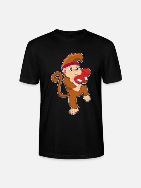 Monkey Boxer Boxing Gloves Boxing - Stanley/Stella CRAFTER Unisex Organic T-Shirt - black