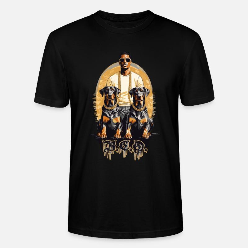 Rapper mit Dobermänner - Stanley/Stella Unisex Bio-T-Shirt CRAFTER - Schwarz