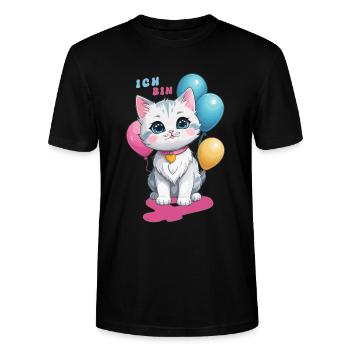 J’ai quatre ans ! - T-shirt bio CRAFTER Stanley Stella Unisexe - noir - Devant - Alina (178cm) & Michal (187cm)