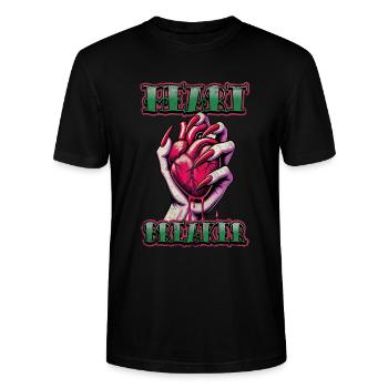 Heart Breaker - Stanley/Stella CRAFTER Unisex Organic T-Shirt - black - Front - Alina (178cm) & Michal (187cm)