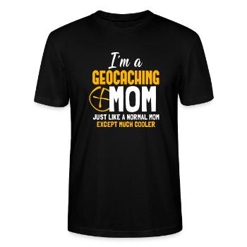Je suis Geocaching Maman - T-shirt bio CRAFTER Stanley Stella Unisexe - noir - Devant - Alina (178cm) & Michal (187cm)