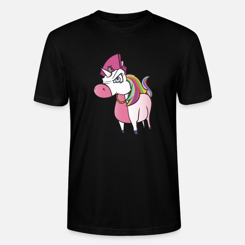 Wütendes Einhorn - Stanley/Stella Unisex Bio-T-Shirt CRAFTER - Schwarz