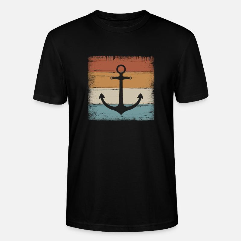 Anker Maritim Meer Seefahrt - Stanley/Stella Unisex Bio-T-Shirt CRAFTER - Schwarz