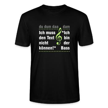 Bass - T-shirt bio CRAFTER Stanley Stella Unisexe - noir - Devant - Alina (178cm) & Michal (187cm)
