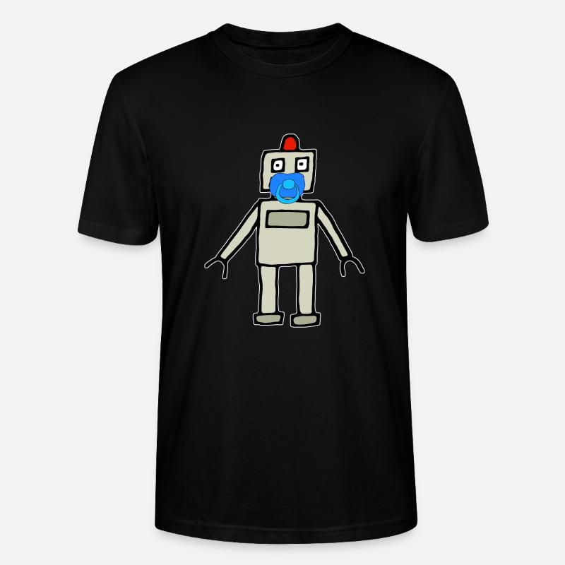 Baby Roboter mit Schnuller - Stanley/Stella Unisex Bio-T-Shirt CRAFTER - Schwarz