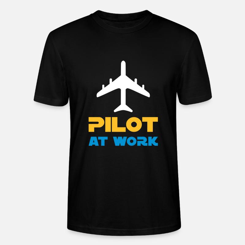 Pilot at work (Flugzeug) - Stanley/Stella Unisex Bio-T-Shirt CRAFTER - Schwarz