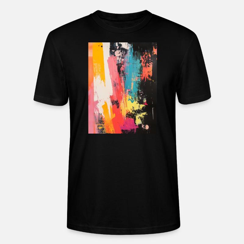 Abstrakte Farbspritzer und Pinselstriche - Stanley/Stella Unisex Bio-T-Shirt CRAFTER - Schwarz