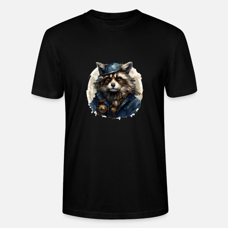 Steampunk Trashpanda - Stanley/Stella Unisex Bio-T-Shirt CRAFTER - Schwarz