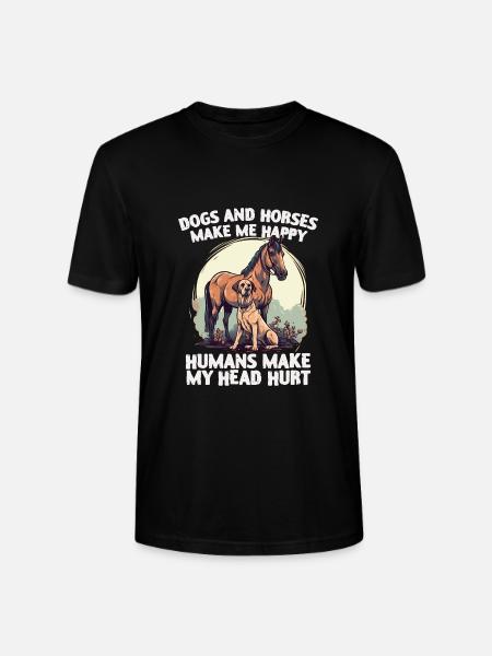 Dogs and horses - Stanley/Stella CRAFTER Unisex Organic T-Shirt - black