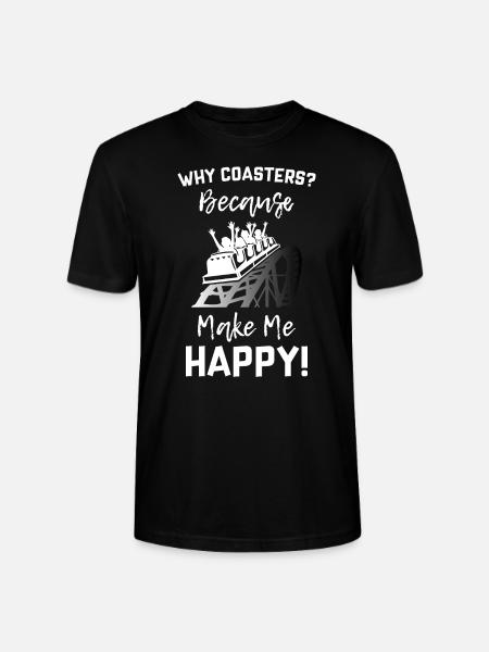 Roller Coaster Make Me Happy - Stanley/Stella CRAFTER Unisex Organic T-Shirt - black