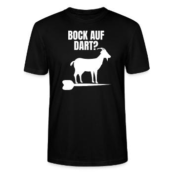 Bock auf dart? Lustiges Dart shirt - Stanley/Stella Unisex Bio-T-Shirt CRAFTER - Schwarz - Vorne - Alina (178cm) & Michal (187cm)