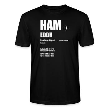 HAM Flughafen Airport Hamburg Geschenk - Stanley/Stella Unisex Bio-T-Shirt CRAFTER - Schwarz - Vorne - Alina (178cm) & Michal (187cm)
