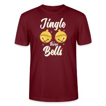 Jingle Diese Glocken - Stanley/Stella Unisex Bio-T-Shirt CRAFTER - Burgunderrot - Vorne - Alina (178cm) & Michal (187cm)