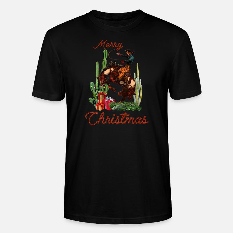 Joyeux Cowboy de Noël - T-shirt bio CRAFTER Stanley Stella Unisexe - noir
