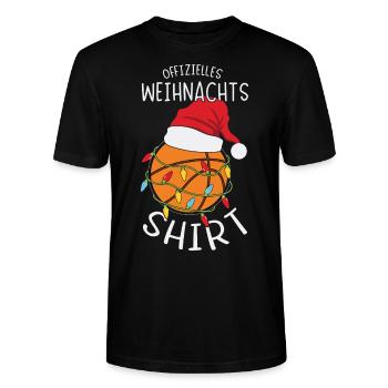 Lustiger Spruch Basketball Weihnachten Advent - Stanley/Stella Unisex Bio-T-Shirt CRAFTER - Schwarz - Vorne - Alina (178cm) & Michal (187cm)