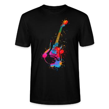 E-Gitarre Splash - Stanley/Stella Unisex Bio-T-Shirt CRAFTER - Schwarz - Vorne - Alina (178cm) & Michal (187cm)