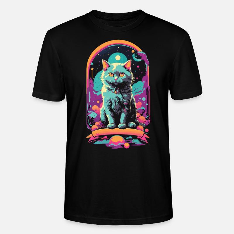 Gothique Pastel chats Magical Night Design - T-shirt bio CRAFTER Stanley Stella Unisexe - noir