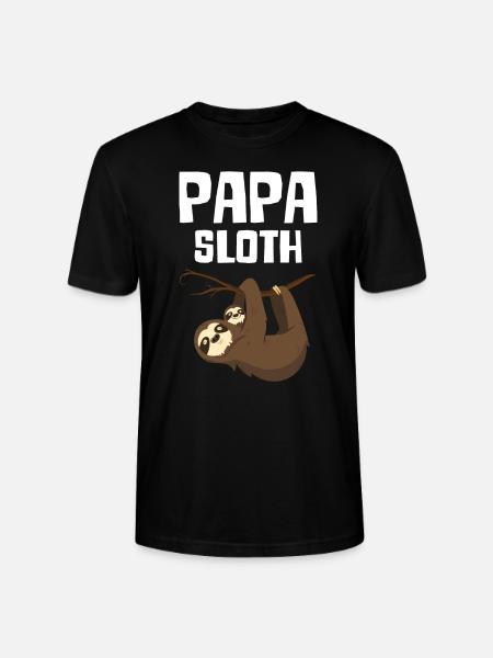 Papa Sloth - Stanley/Stella Unisex Bio-T-Shirt CRAFTER - Schwarz