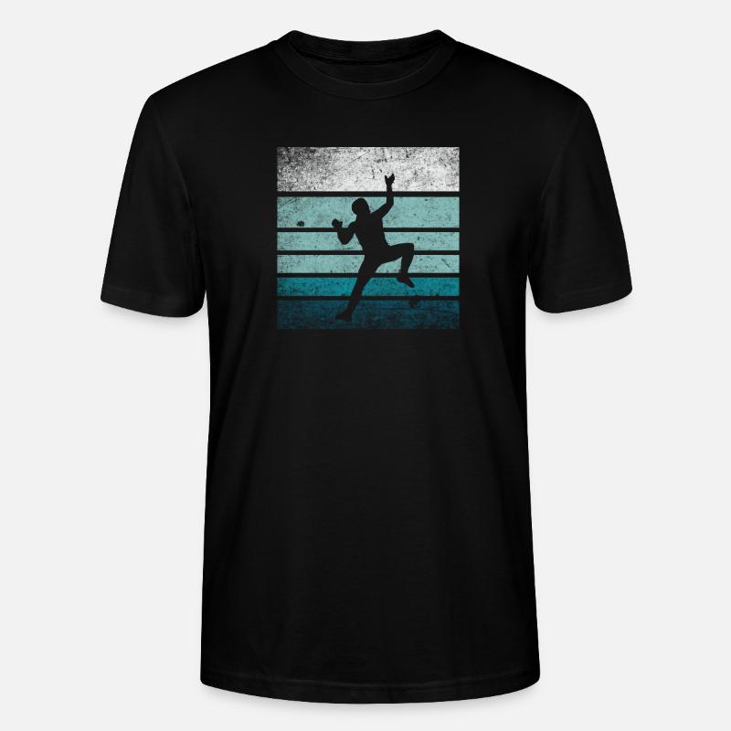 Klettern Retro Silhouette - Stanley/Stella Unisex Bio-T-Shirt CRAFTER - Schwarz