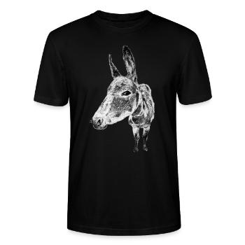 Esel - Stanley/Stella Unisex Bio-T-Shirt CRAFTER - Schwarz - Vorne - Alina (178cm) & Michal (187cm)