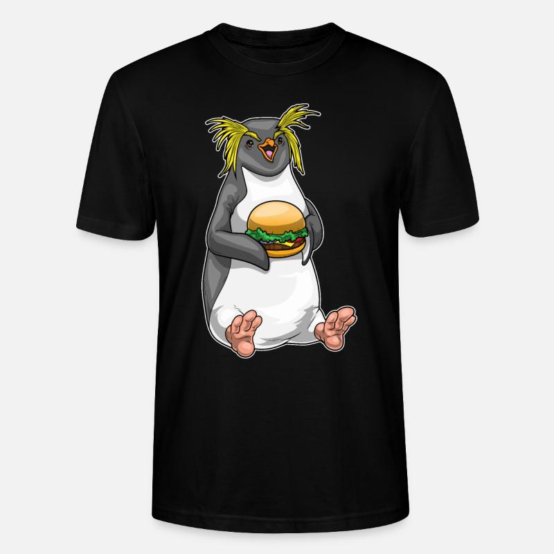 Pinguin Cheeseburger - Stanley/Stella Unisex Bio-T-Shirt CRAFTER - Schwarz