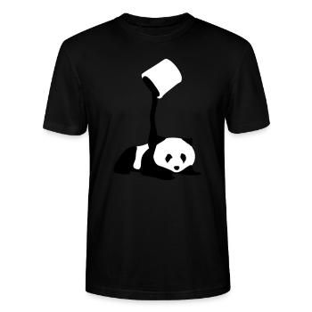 Baby Panda - Stanley/Stella Unisex Bio-T-Shirt CRAFTER - Schwarz - Vorne - Alina (178cm) & Michal (187cm)