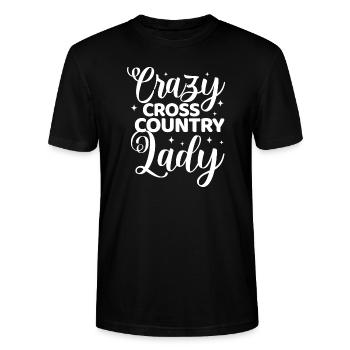Crazy Cross Country Lady - T-shirt bio CRAFTER Stanley Stella Unisexe - noir - Devant - Alina (178cm) & Michal (187cm)