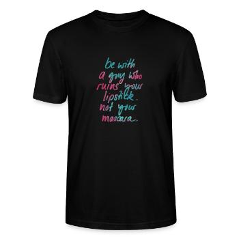 ruin your lipstick - Stanley/Stella CRAFTER Unisex Organic T-Shirt - black - Front - Alina (178cm) & Michal (187cm)