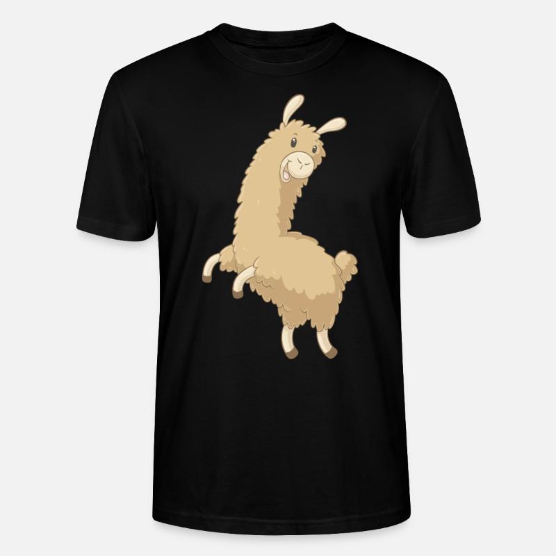 Springendes Comic Alpaka - Stanley/Stella Unisex Bio-T-Shirt CRAFTER - Schwarz