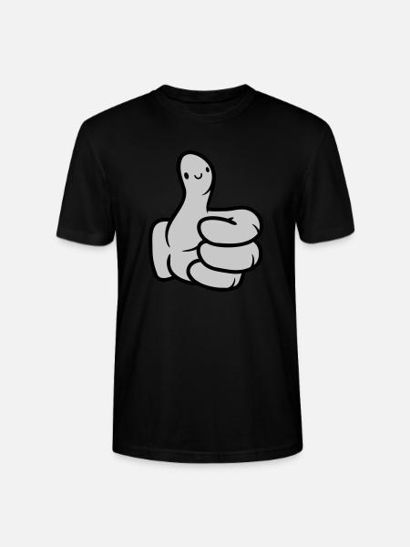Face Comic Hand Thumb - Stanley/Stella CRAFTER Unisex Organic T-Shirt - black