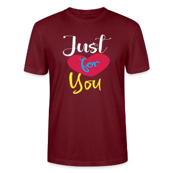 Juste pour vous - T-shirt bio CRAFTER Stanley Stella Unisexe - bordeaux - Devant - Alina (178cm) & Michal (187cm)