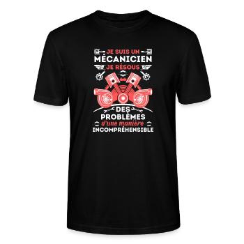 Mécanicien qui résout des problèmes 1 - T-shirt bio CRAFTER Stanley Stella Unisexe - noir - Devant - Alina (178cm) & Michal (187cm)